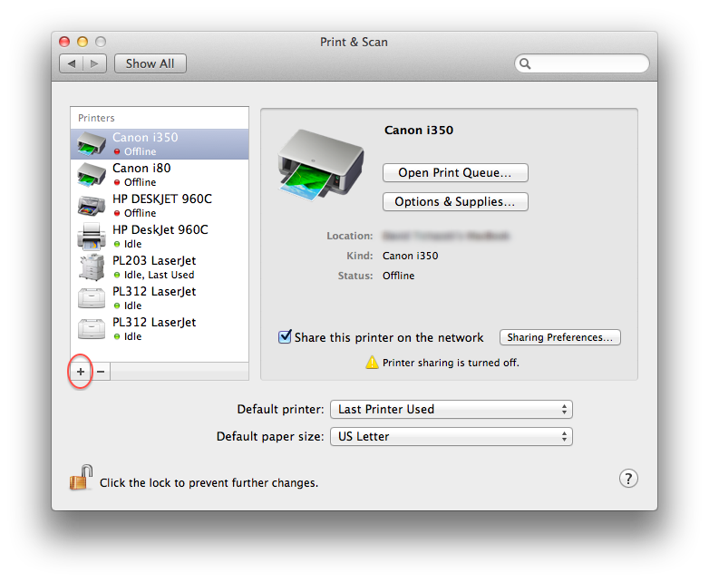 directory printer mac os x