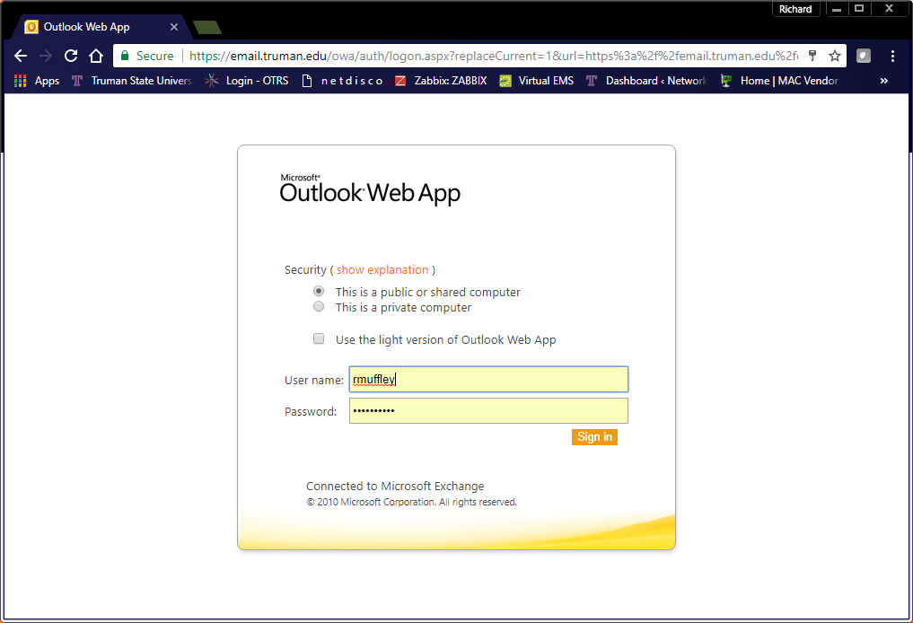 Using Outlook Web App for FacultyStaff Email Information Technology