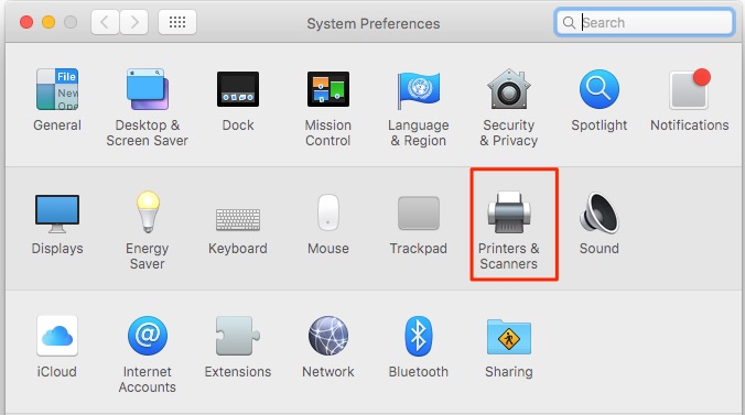 no driver settings for printer mac osx seriera