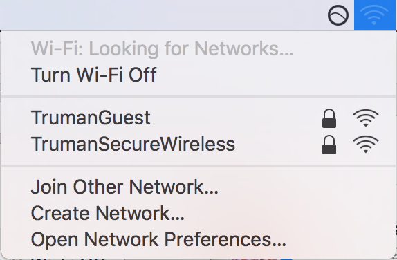 Mac OS turn wi-fi off menu