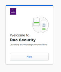 DUO welcome screen screenshot