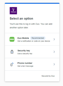 select option screen screenshot