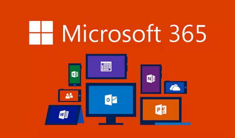 Image showing MS365 Office Suite supports desktop, laptops, mobile and tablets